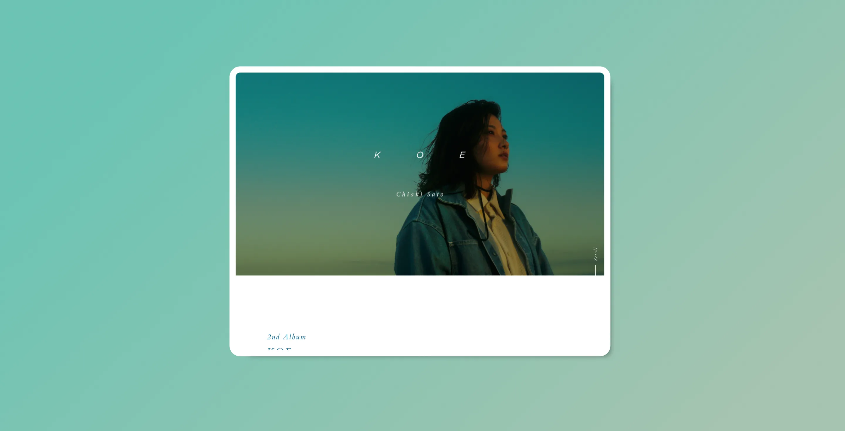 Chiaki Sato’s 2nd Album “KOE”